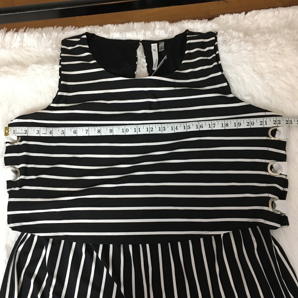 NY Collection Jumpsuit Petite Plus 2XP Striped Lace-Up Casual - Picture 8 of 14